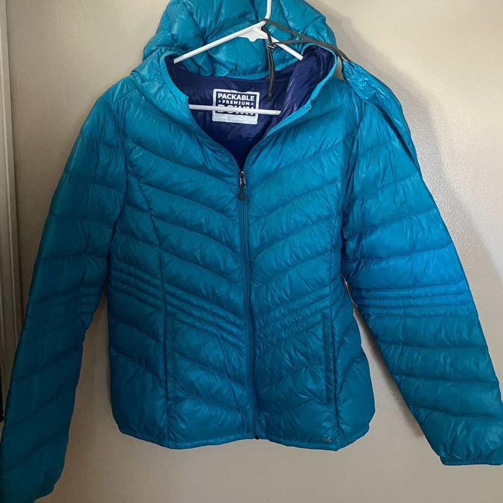 Xersion Thin Packable Down Jacket Blue